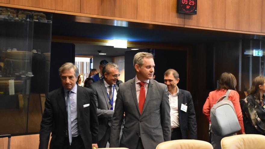 El ministro de Sanidad, José Miñones durante su intervención en el Consejo de Empleo, Política Social, Sanidad y Consumidores (EPSCO).