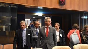 El ministro de Sanidad, José Miñones durante su intervención en el Consejo de Empleo, Política Social, Sanidad y Consumidores (EPSCO) que se celebra este martes en Luxemburgo, a 13 de junio de 2023.