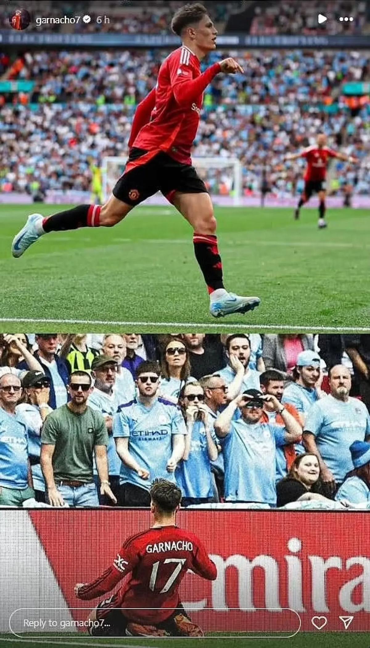 Alejandro Garnacho publicó esta foto antes de la final de Europa League en San Mamés