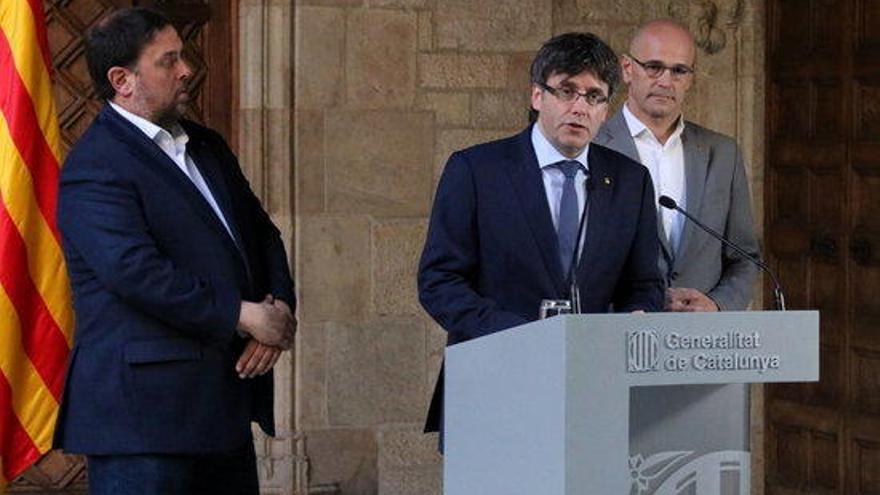 Puigdemont, Junqueras i Romeva.