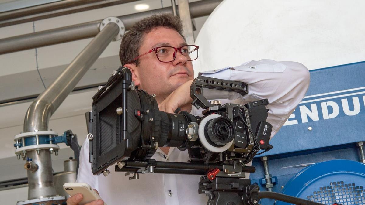 Alberto Calvo en el proceso de dirección del corto