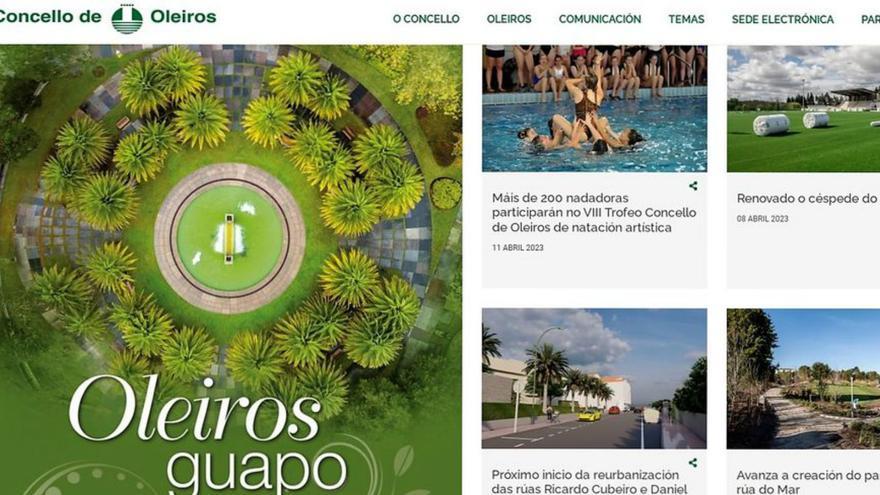 Portada de la nueva web municipal de Oleiros. |   // L.O.