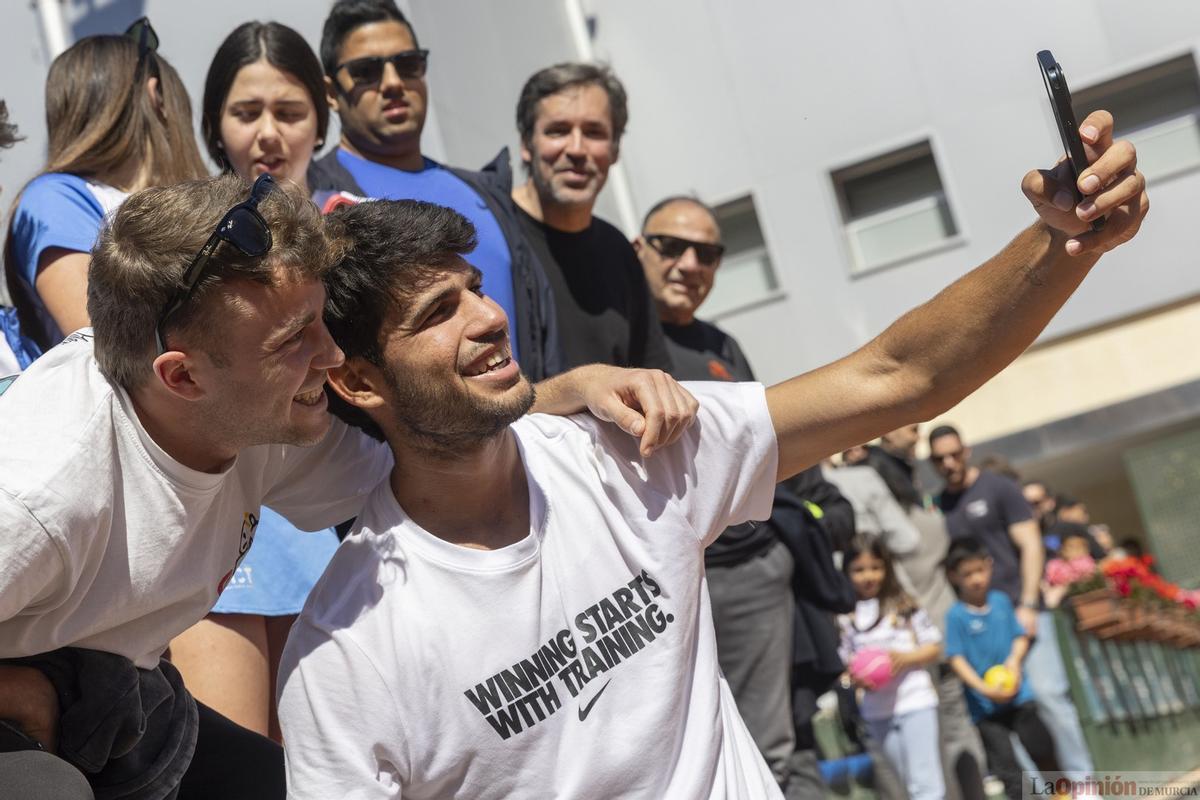 Carlos Alcaraz entrena en el Murcia Club de Tenis