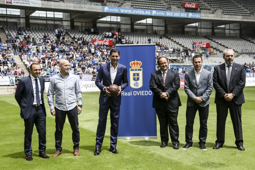 Presentación de Fernando Hierro como entrenador del Real Oviedo