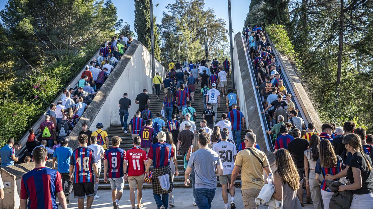 Barça versus Mercè: el fútbol se impone a la fiesta en la montaña de Montjuïc