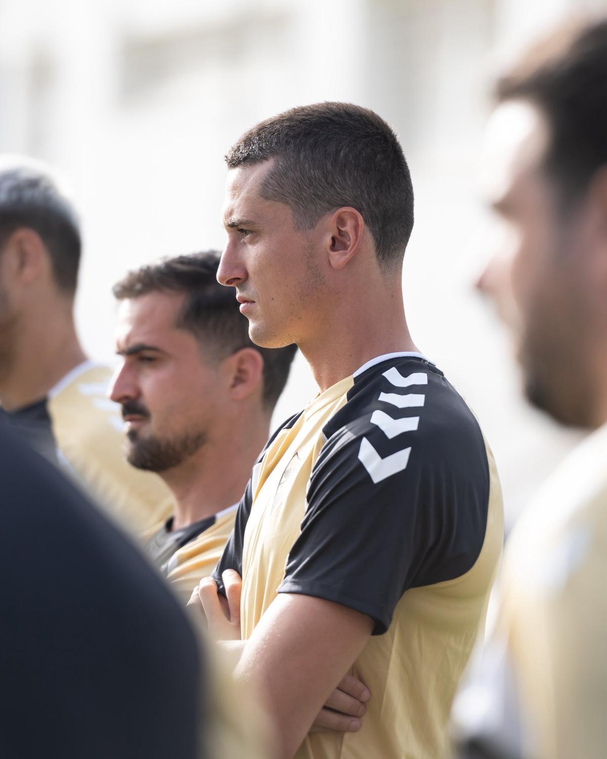 Carlos Dotor volvió a entrenar este miércoles con el Málaga CF.