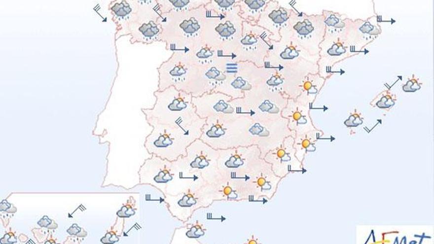 Alerta amarilla en 33 provincias por viento, lluvia, nieve y olas