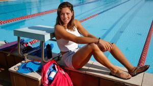 Núria Marquès, en la piscina del CAR de Sant Cugat, donde entrena cada día. 