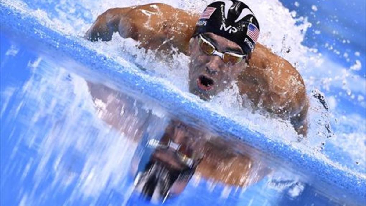 Phelps, en plena acción en Río