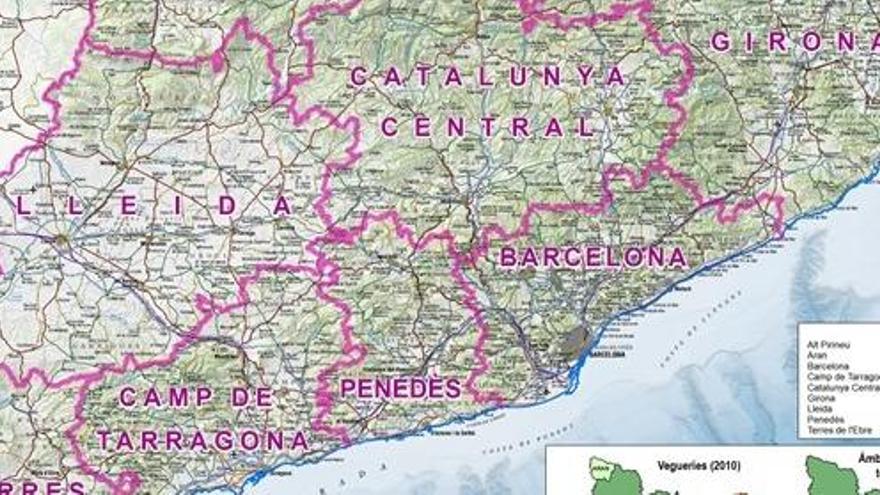 Fés un cop d&#039;ull a com serà el nou mapa de vegueries de Catalunya