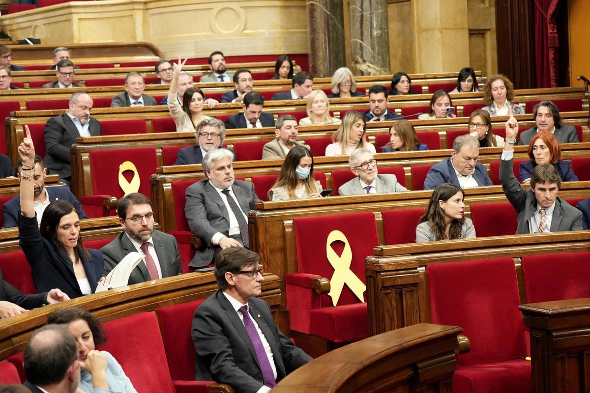 El ple del Parlament, durant la votació aquest dimecres