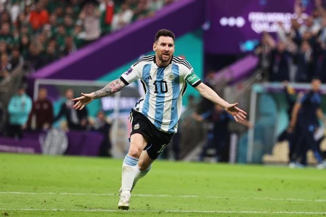 El gol de Messi ante México en el Mundial y la celebración de Argentina