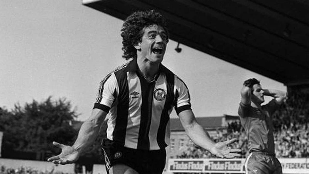 Keegan celebra un gol con el Newcastle.