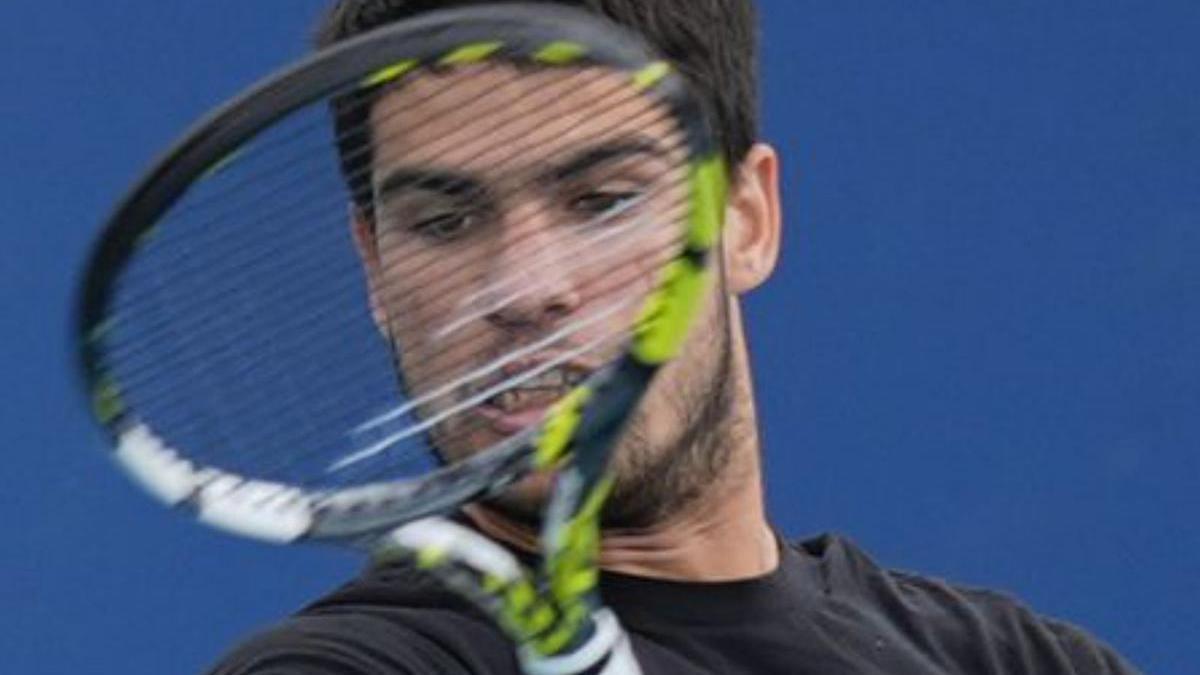 Alcaraz, entrenando en Miami. | AP