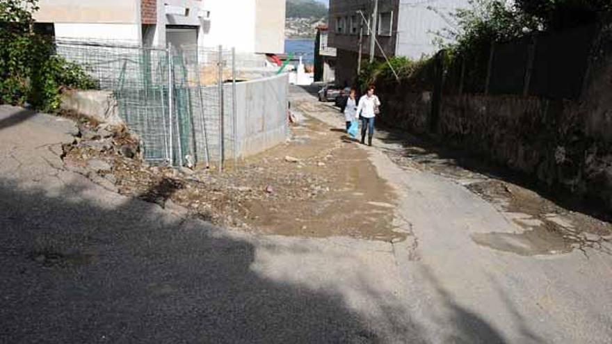 La zona del incidente, en el vial hacia A Bouza.