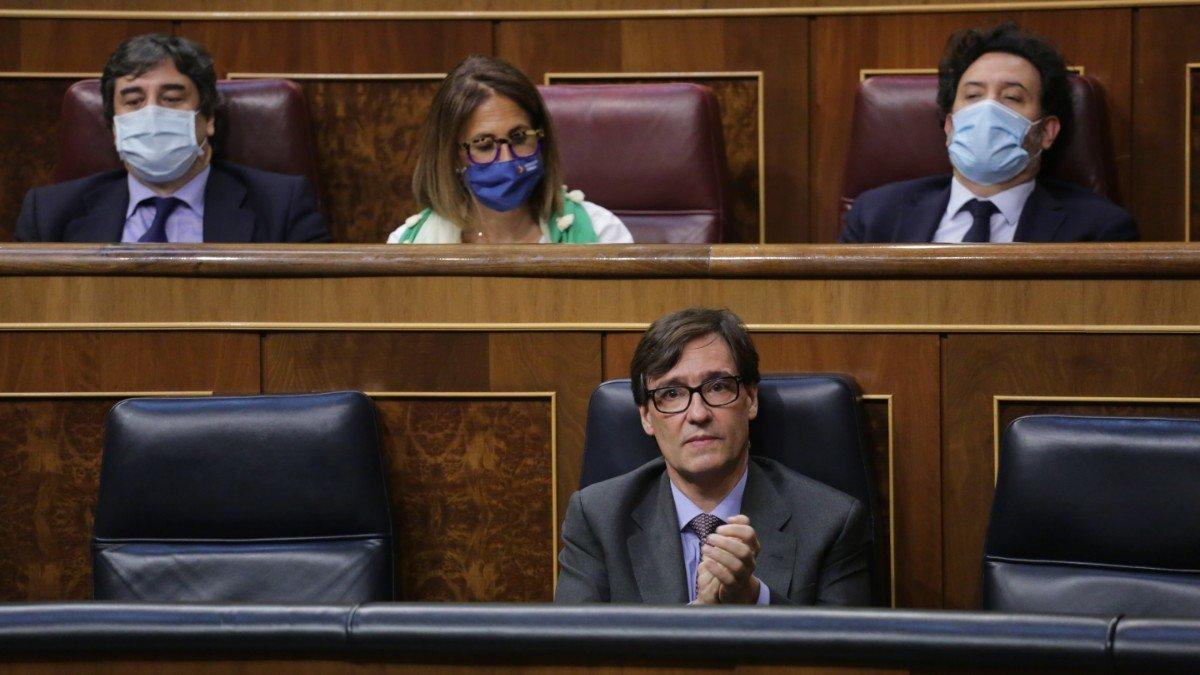 El ministro de Sanidad, Salvador Illa, en el Congreso.