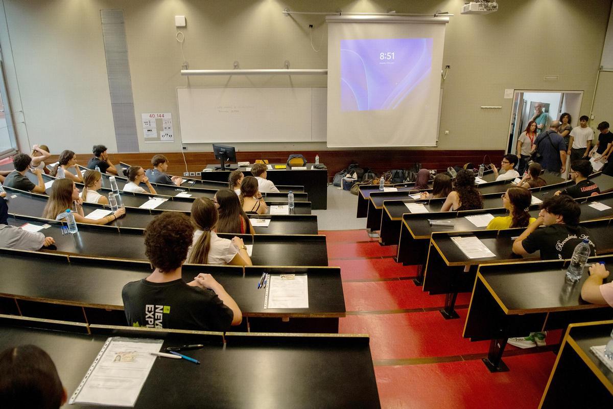 Pruebas de selectividad en el campus de la Ciutadella de la UPF de Barcelona