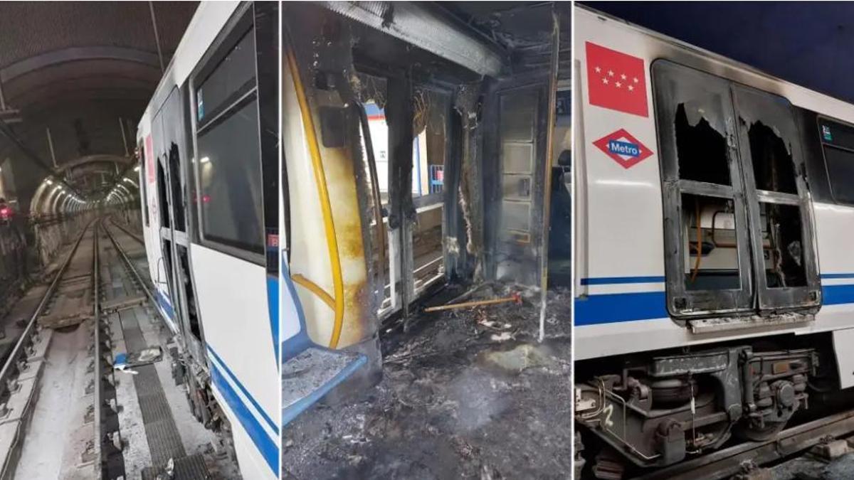 Explota la batería de un patinete eléctrico en el metro de Madrid: todo el vagón queda destrozado