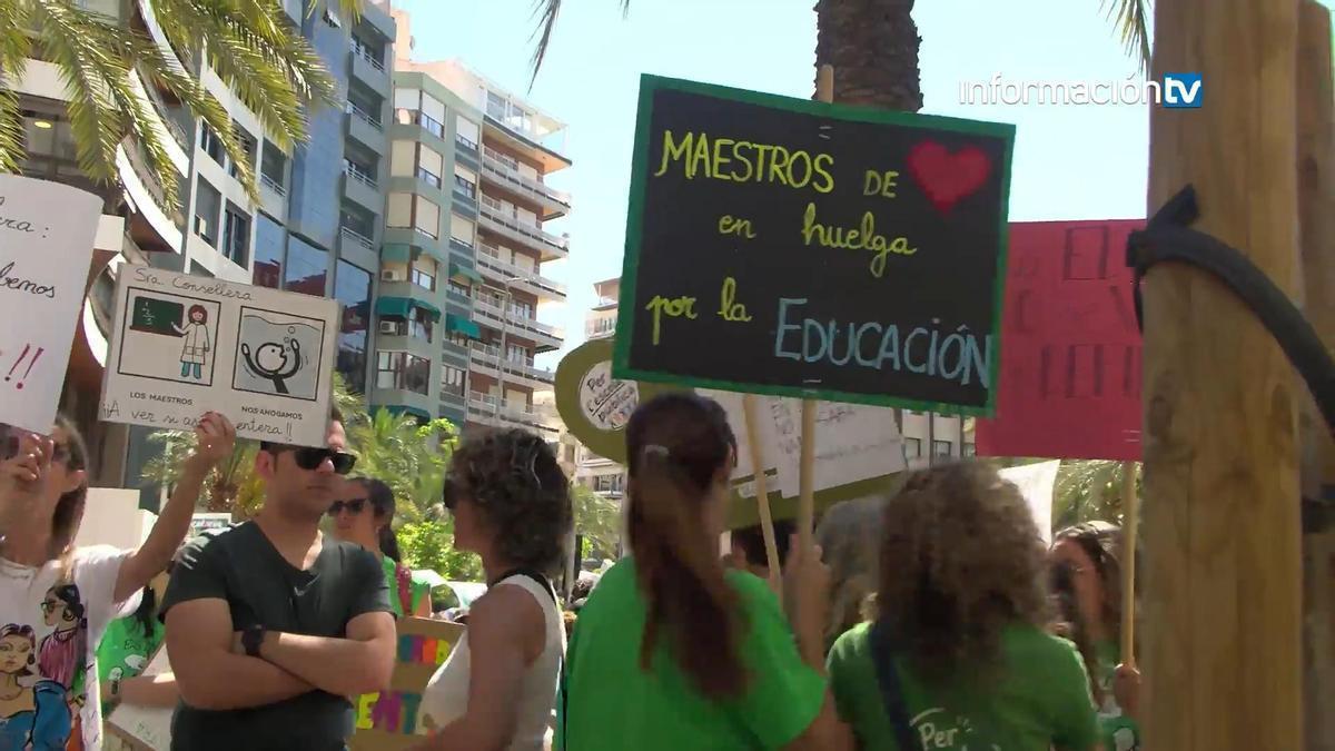 Imágenes de una manifestación durante la reciente huelga educativa