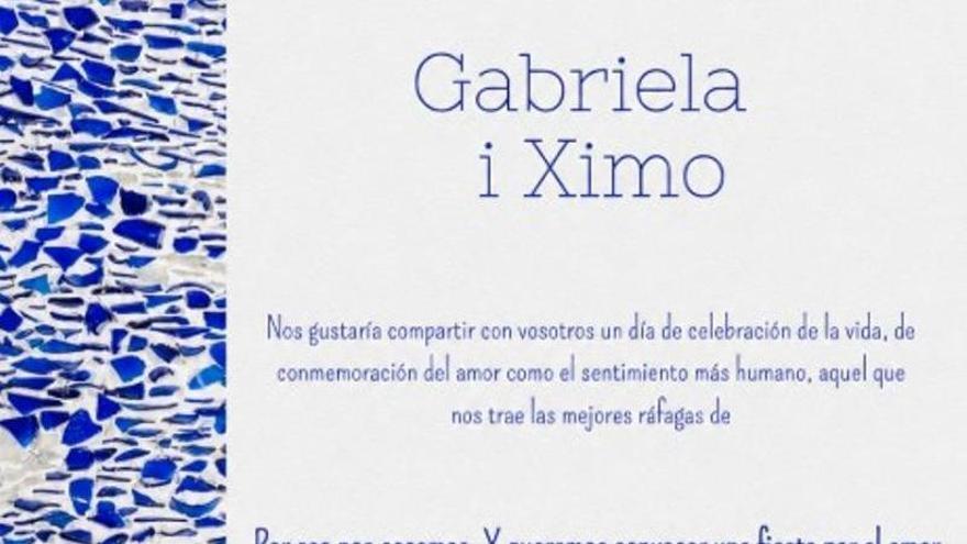La boda de Ximo Puig y Gabriela Bravo ya tiene fecha: así es la invitación del enlace