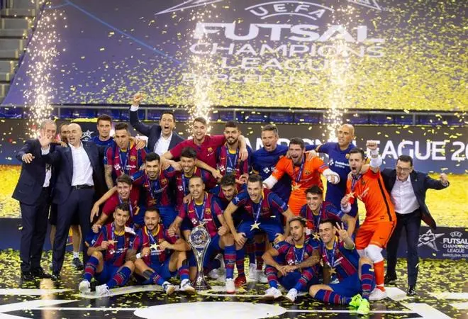 El FC Barcelona campeón de la UEFA Futsal Champions League 2020, las mejores imágenes