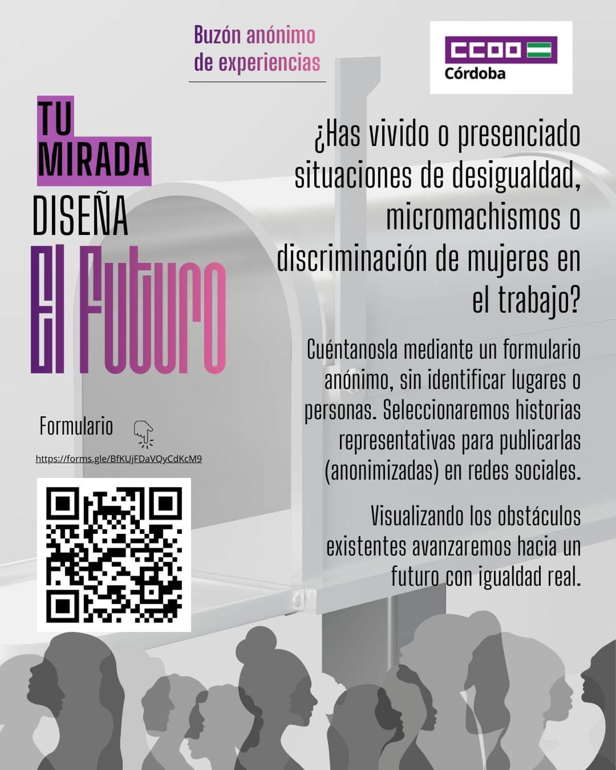 CCOO abre un buzón anónimo en Córdoba para denunciar discriminaciones y micromachismos contra las mujeres en el trabajo.
