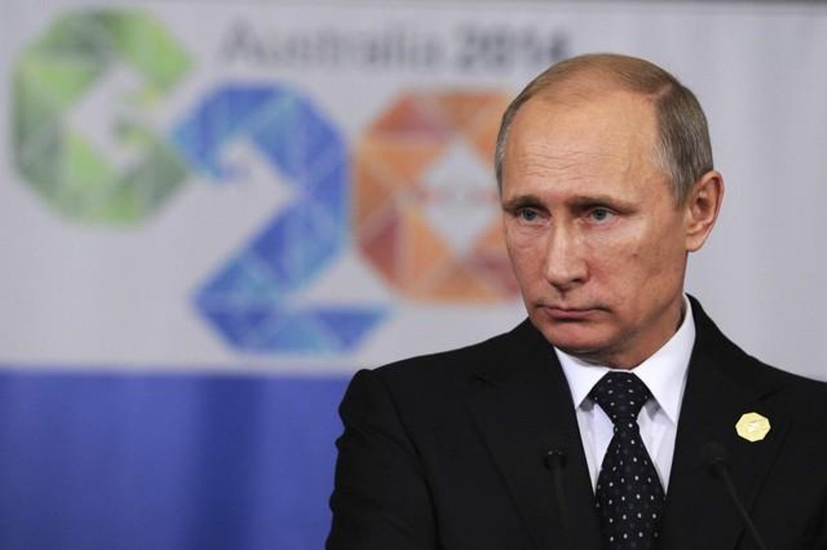 El president rus, Vladímir Putin, en una conferència del G-20, a Brisbane (Austràlia). El president rus, Vladímir Putin, en una conferència del G-20, a Brisbane (Austràlia).