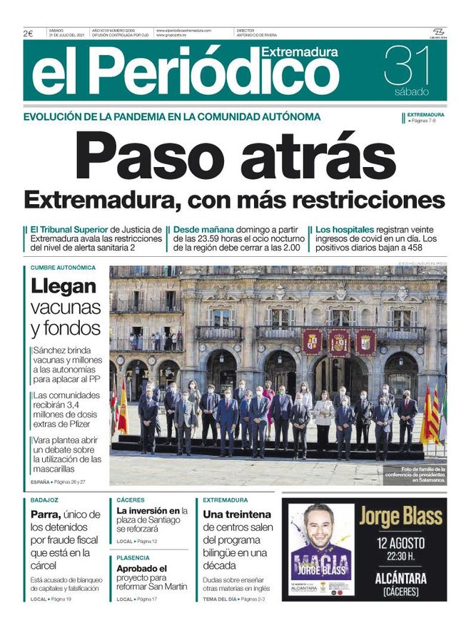 Consulta la portada correspondiente al día 31 de julio del 2021