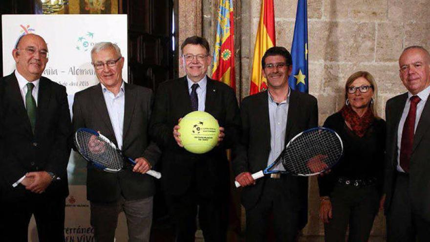 Ribó y Puig, durante la presentación de la Copa Davis.