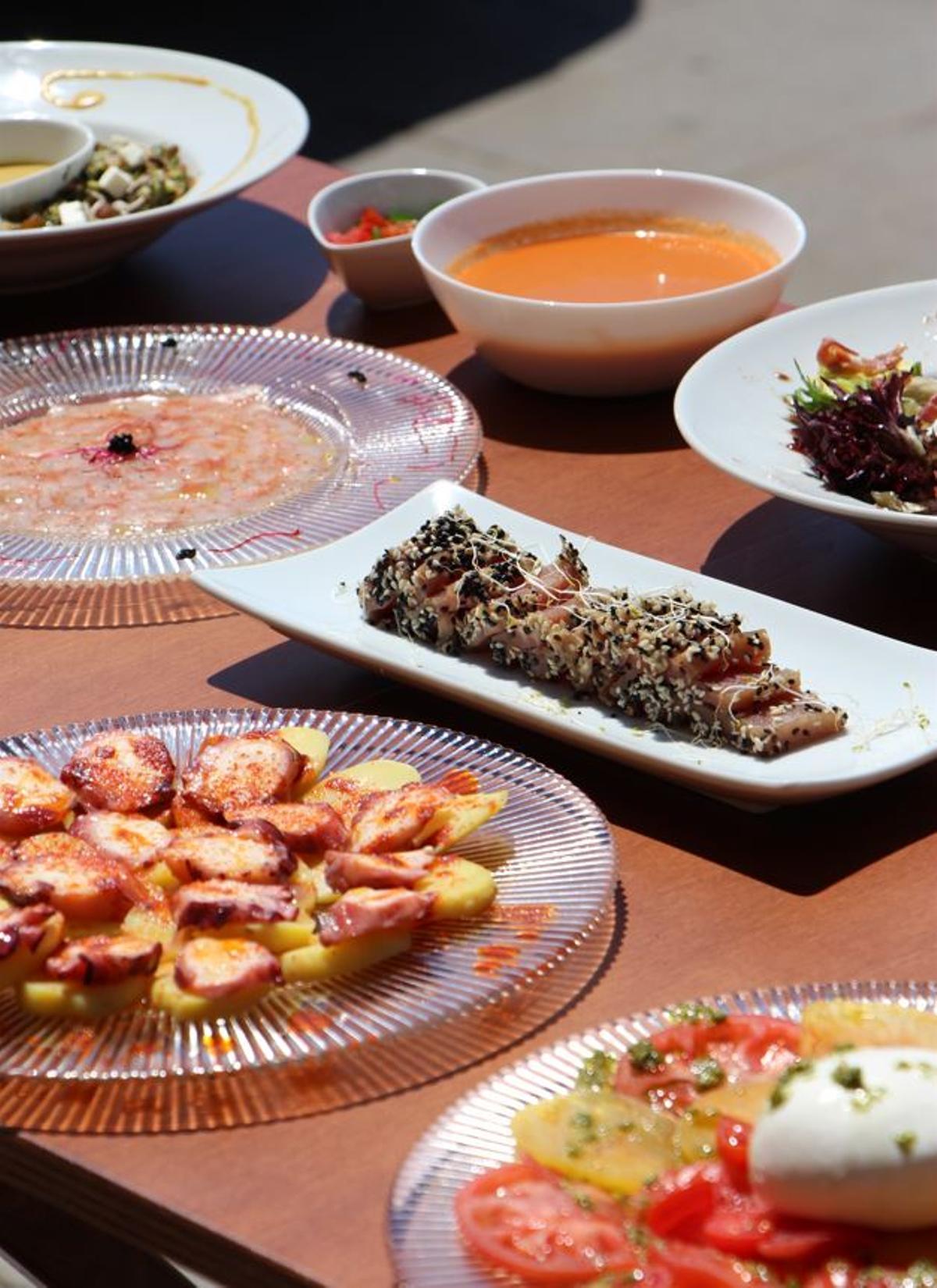 Alguns dels plats per compartir del Mestral a Palamós.