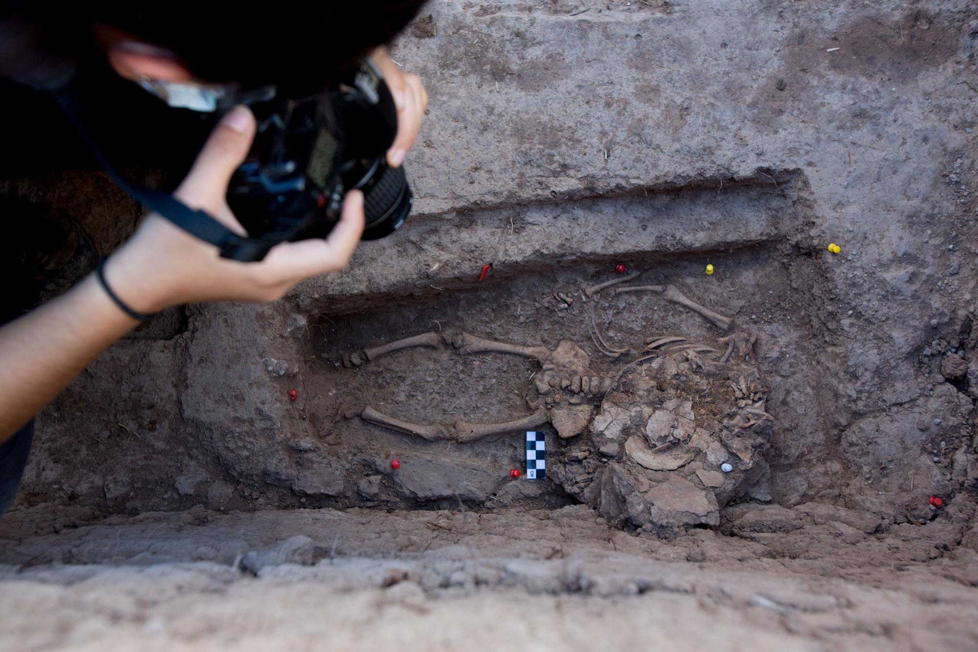 Exhumación en el cementerio de Alicante de los cuerpos represaliados durante la Guerra Civil