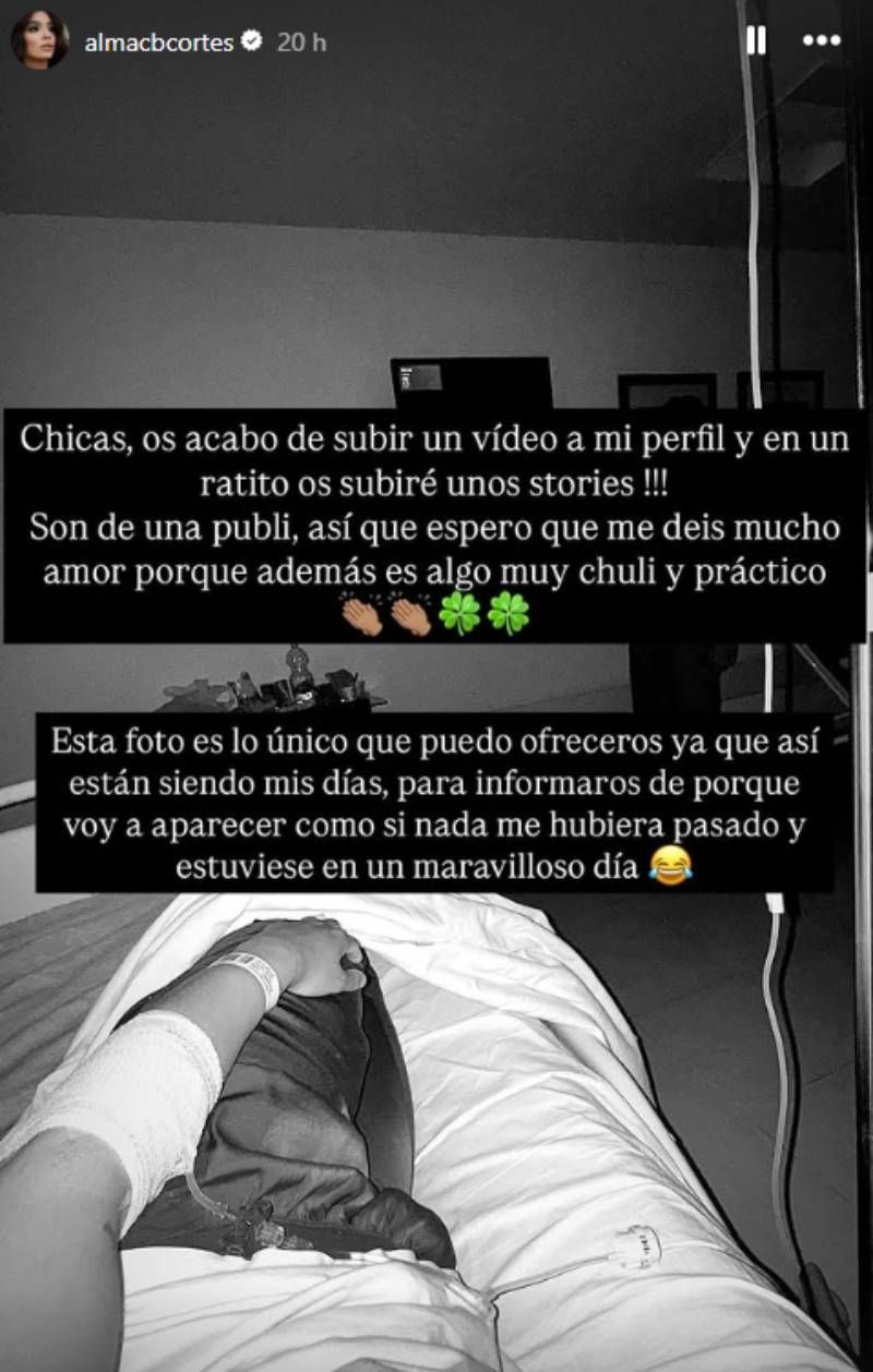 Alma Cortés comparte su situación desde el hospital