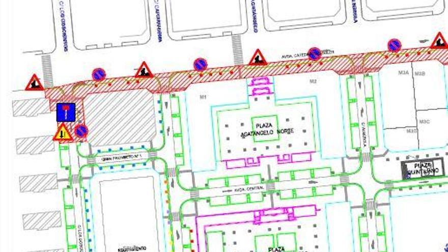 Cortan parte de la avenida Catedrático Soler de Alicante para la urbanización del nuevo sector de Benalúa Sur