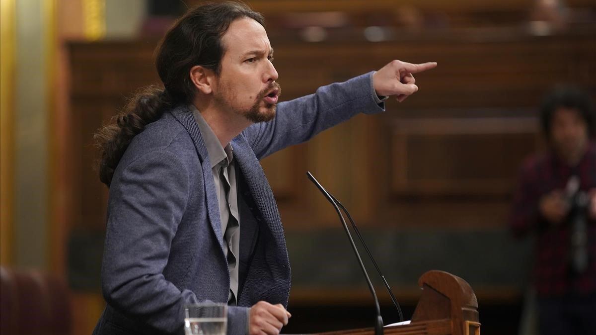 El líder de Unidas Podemos, en el Congreso, en una foto de archivo
