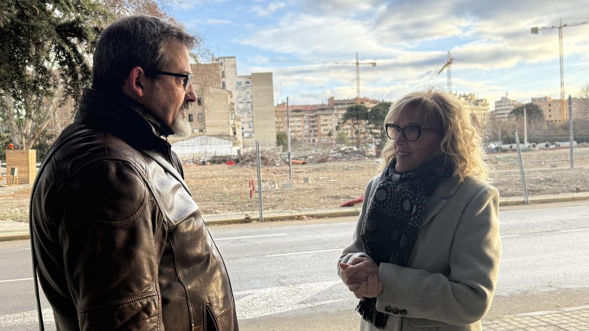 Cacho y Salazar en la zona de las Harineras.