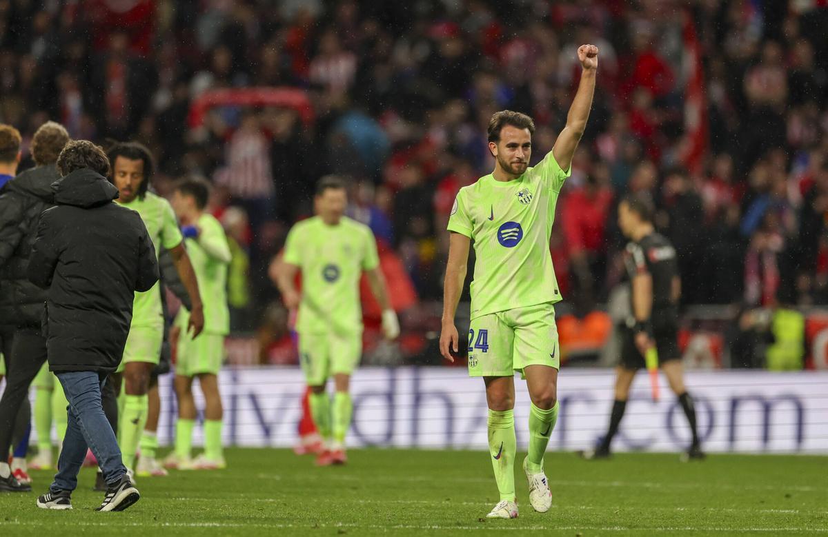 Flick y los jugadores lo celebraron por todo lo alto en el césped del Metropolitano Flick y los jugadores lo celebraron por todo lo alto en el césped del Metropolitano