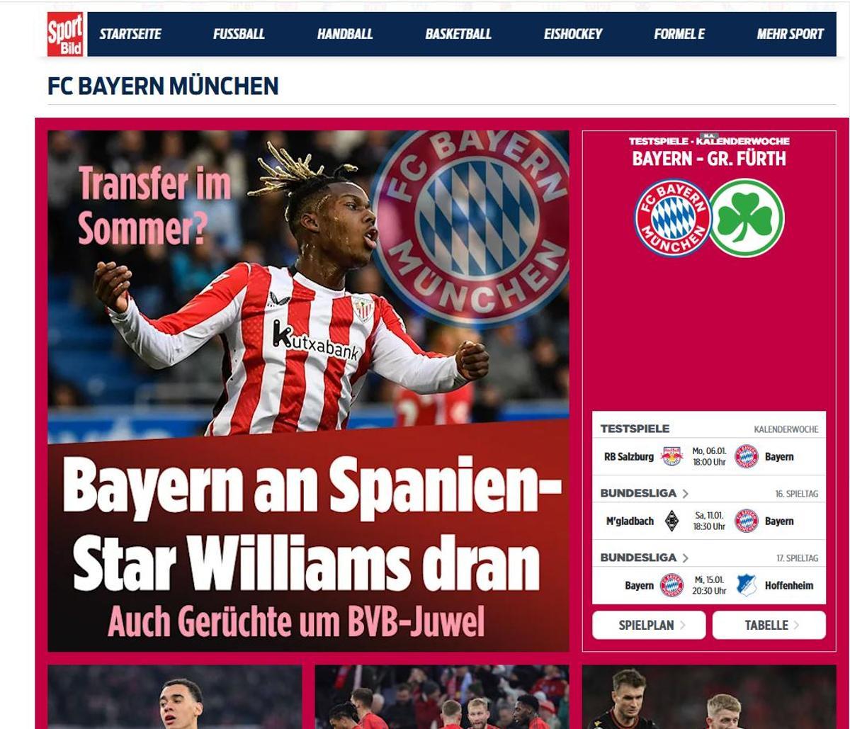 El Bild confirma el interés del Bayern en Nico Williams
