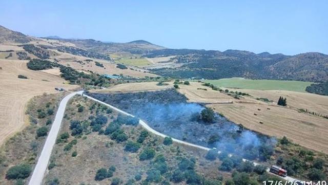 Incendio declarado en un paraje del municipio malagueño de Almogía