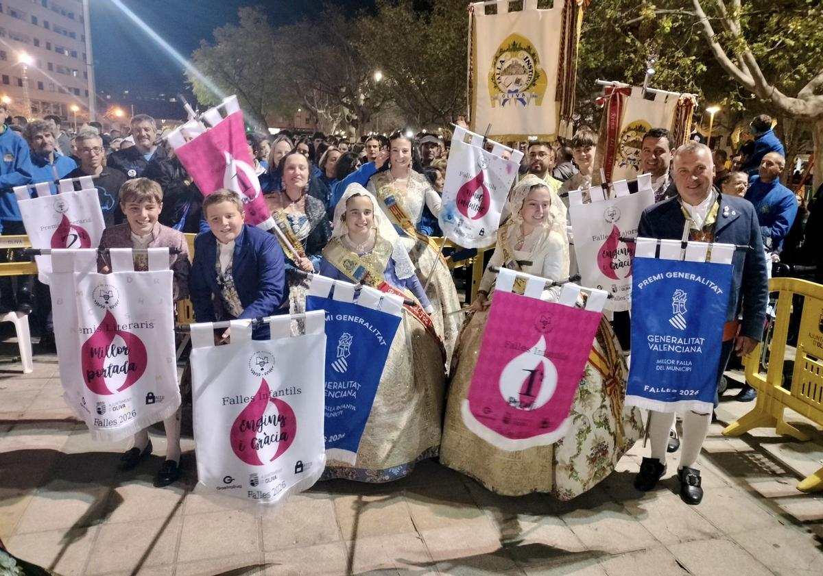 Falleres i fallers infantils, en l’última entrega de premis a Oliva
