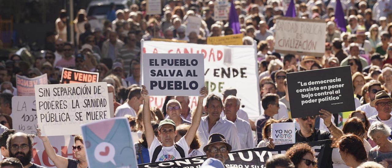 Una manifestación por la sanidad pública en Málaga, a finales de octubre.