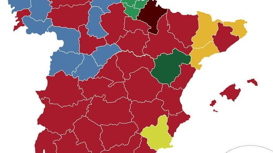 El PSOE se impone en diez comunidades, el PP en cuatro y Vox en Ceuta y Murcia