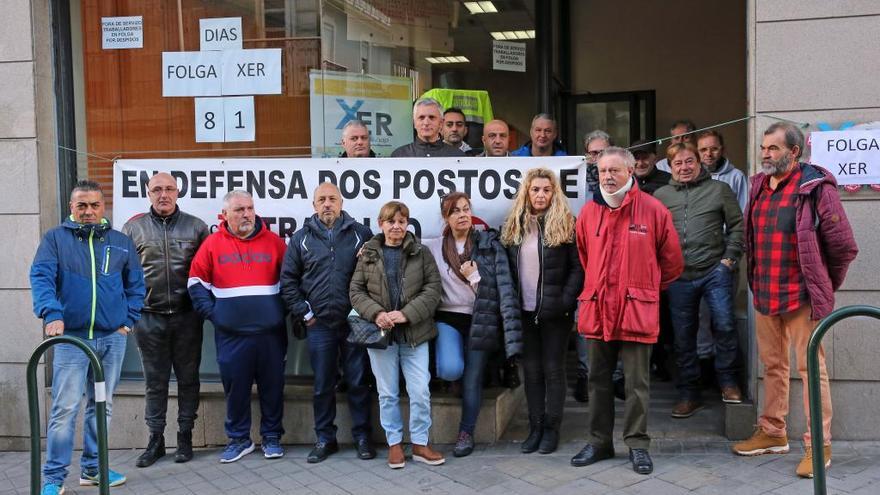 Protesta de los trabajadores de la zona azul de Vigo. // Marta G. Brea