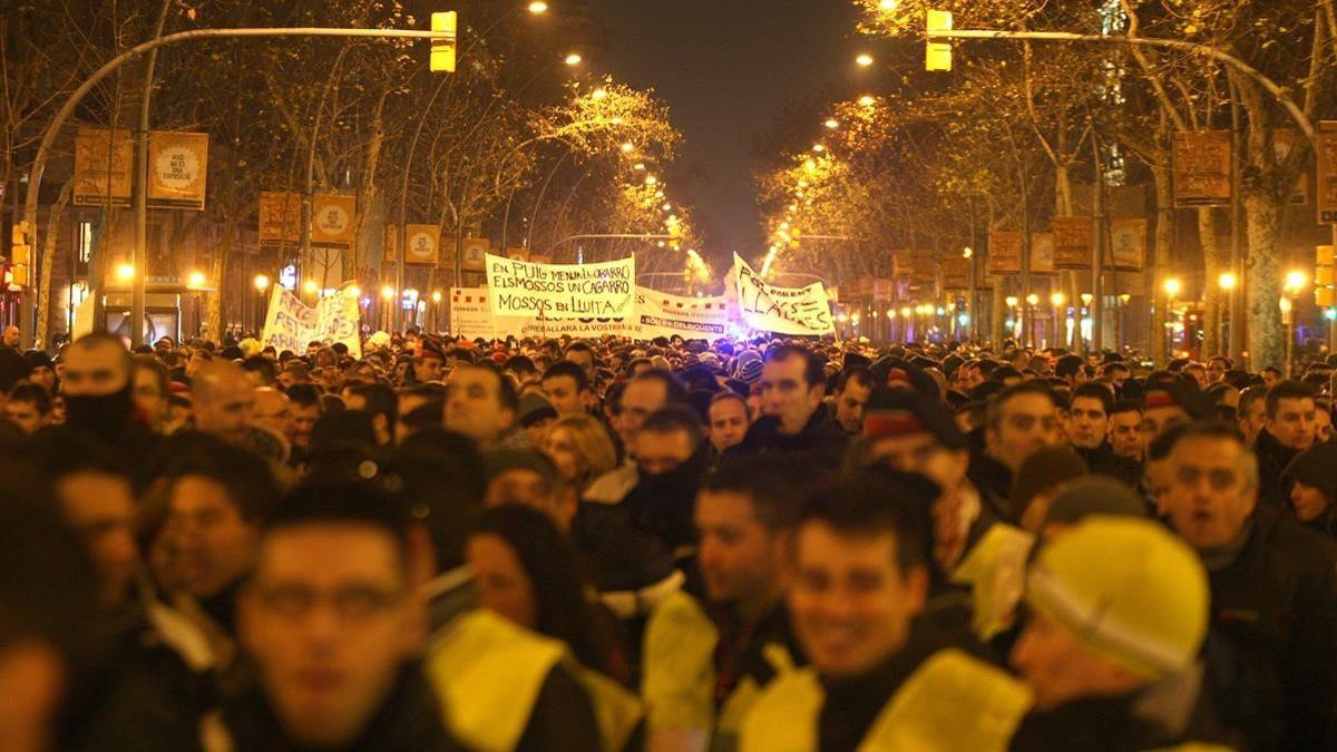 Manifestación de Mossos