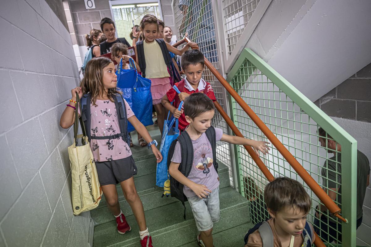 Vuelta a las aulas en el CEIP Pau Casals de Gràcia, en Barcelona.