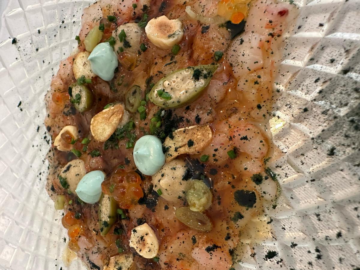 Carpacio de gamba al ajillo