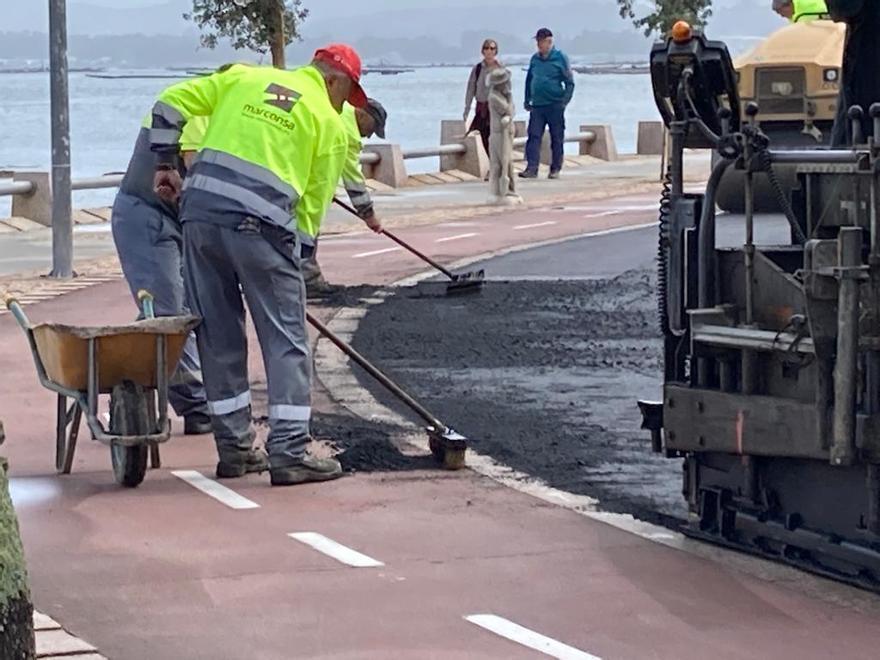 Los trabajos de asfaltado.