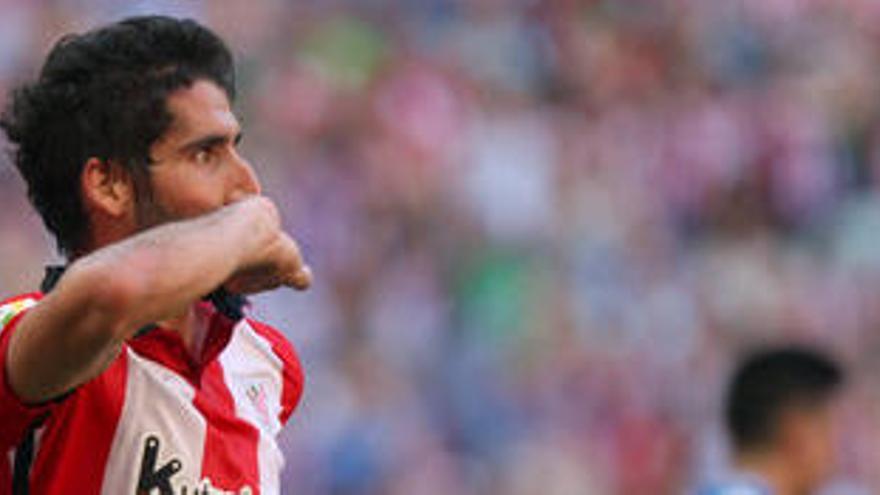 Raúl García celebra el seu gol davant l&#039;Espanyol.