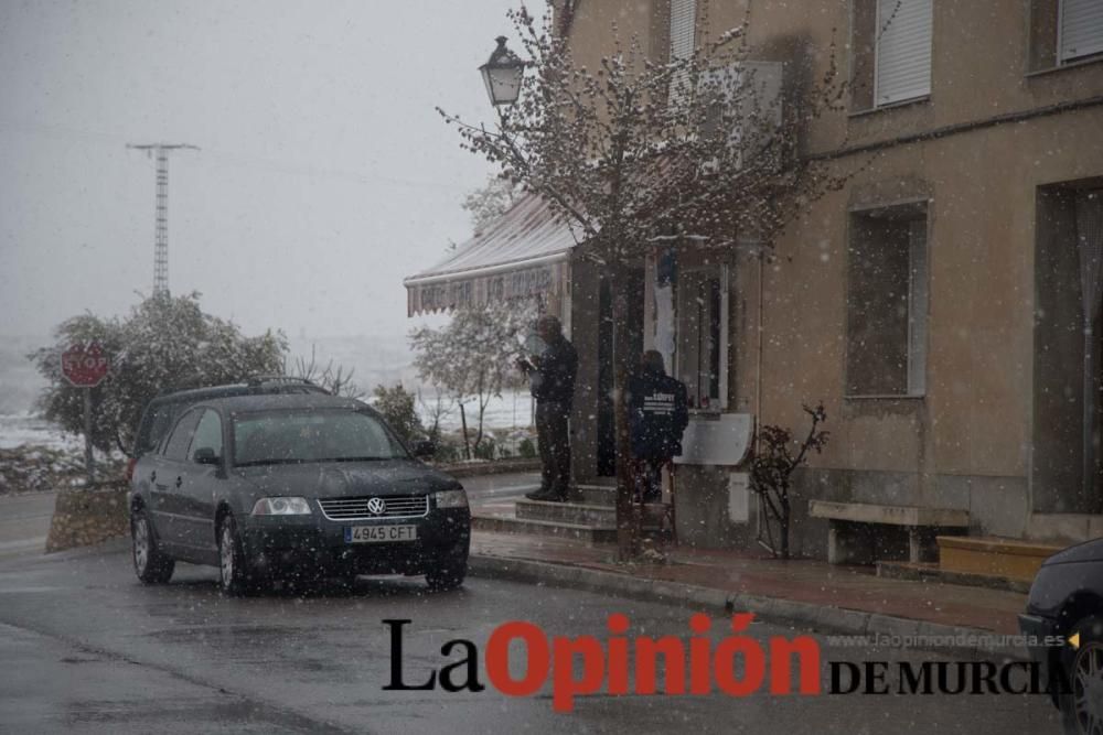 Nieva en las pedanías altas de la comarca del Noro