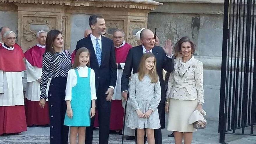 la Familia Real en la Catedral de Mallorca el pasado 1 de abril.