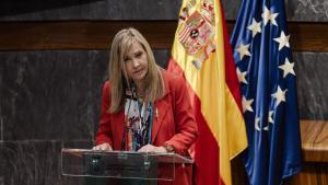 La presidenta del Tribunal Supremo y del Consejo General del Poder Judicial, Isabel Perelló, durante el acto de entrega de los XIX Premios anuales del Observatorio contra la Violencia Doméstica y de Género, en el Consejo General del Poder Judicial (CGPJ)